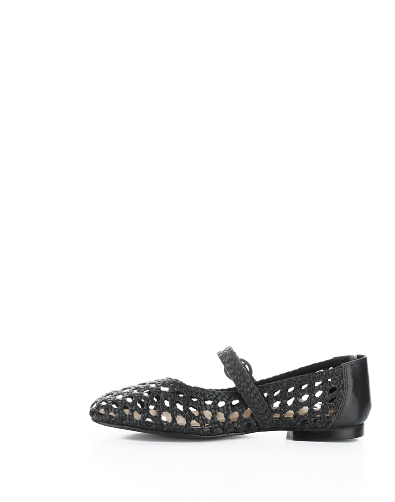 WILDA BLACK WOVEN LEATHER