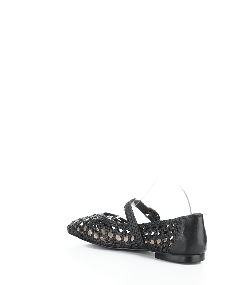 WILDA BLACK WOVEN LEATHER