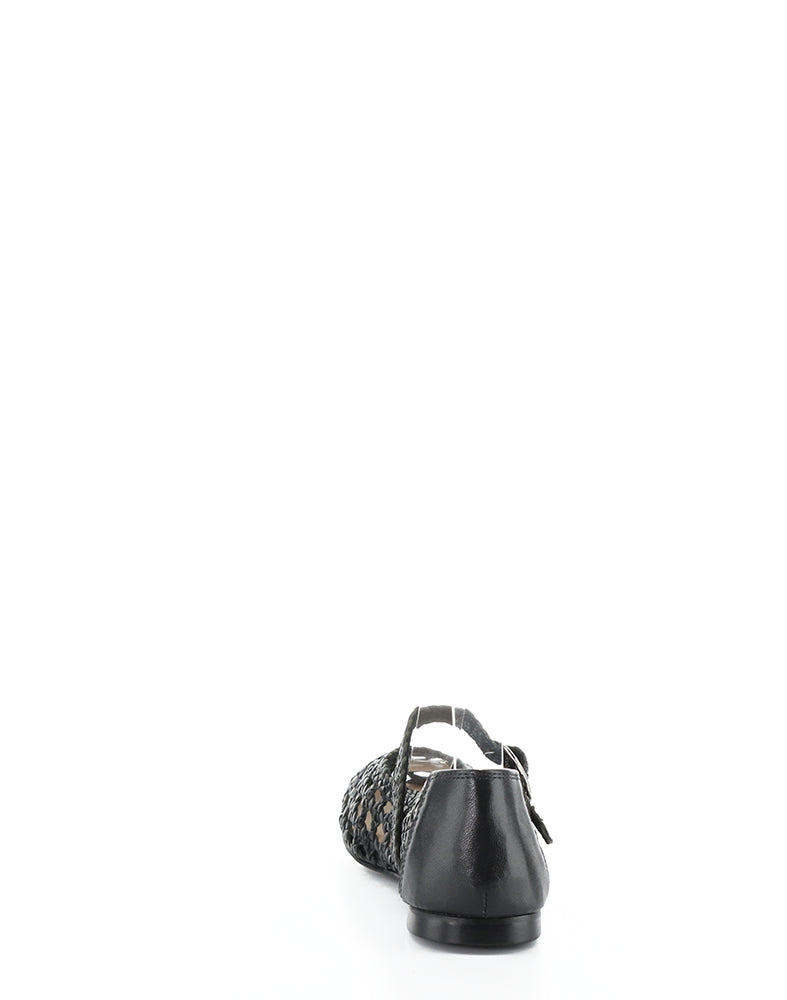 WILDA BLACK WOVEN LEATHER