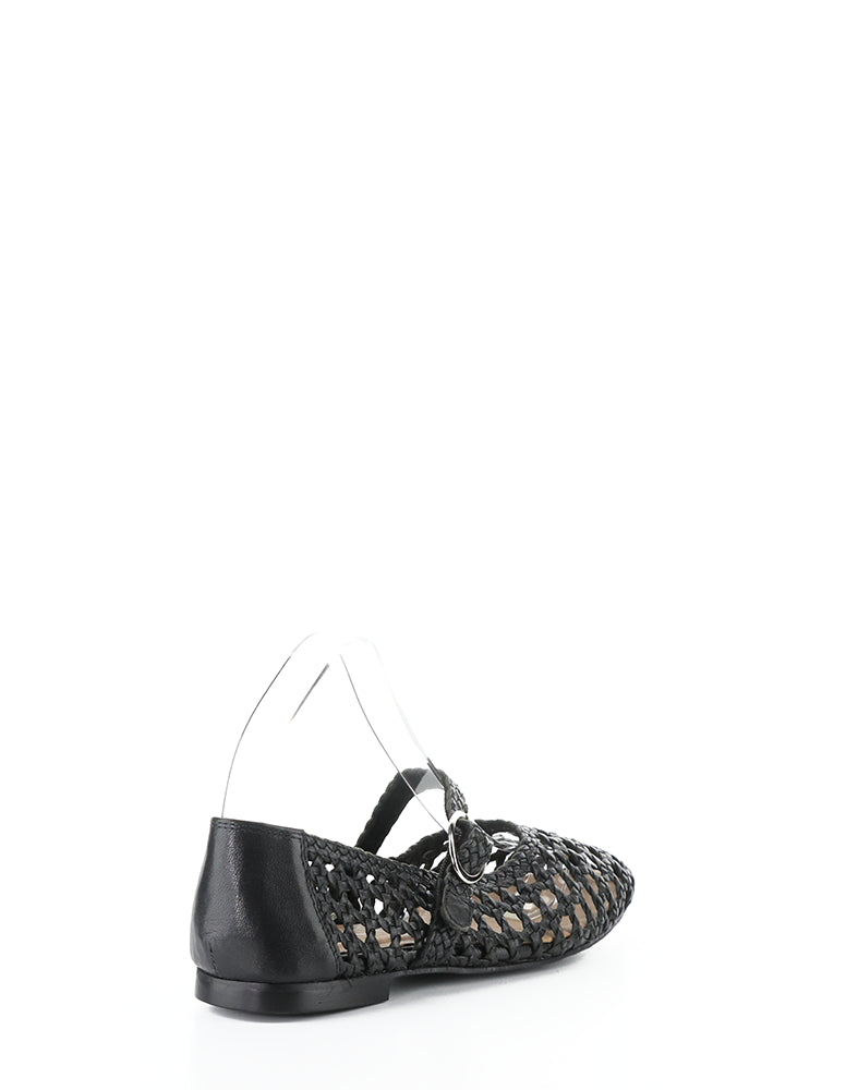 WILDA BLACK WOVEN LEATHER