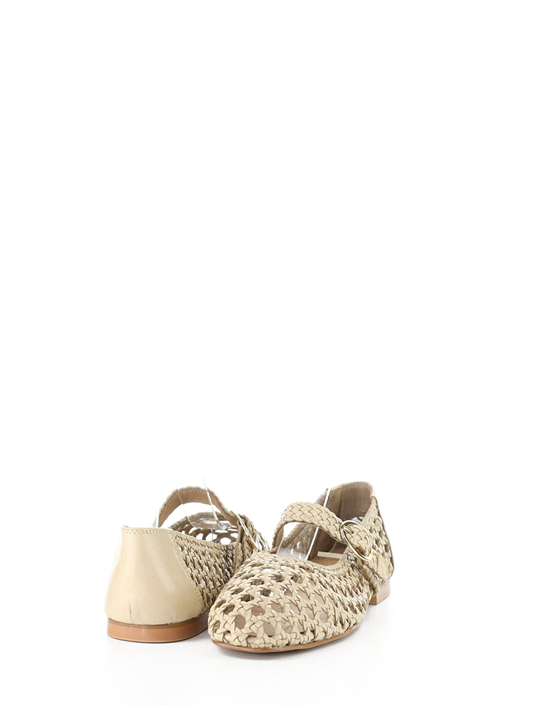 WILDA NUDE WOVEN LEATHER