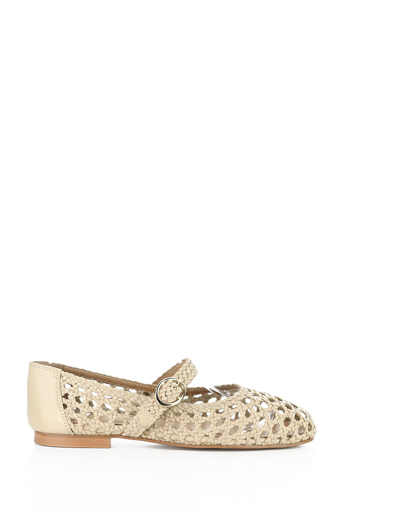 WILDA NUDE WOVEN LEATHER