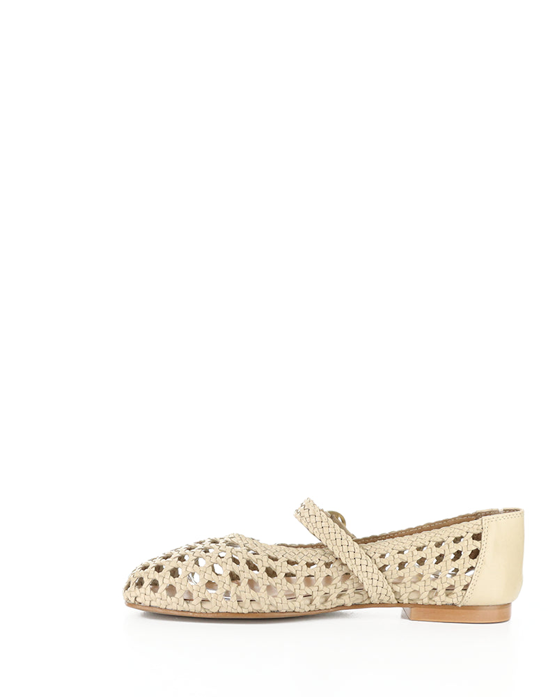 WILDA NUDE WOVEN LEATHER