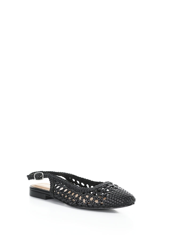 Willow Black Woven Leather