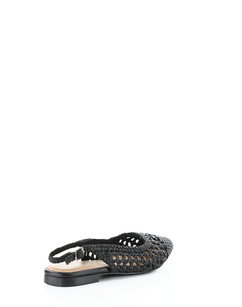 Willow Black Woven Leather
