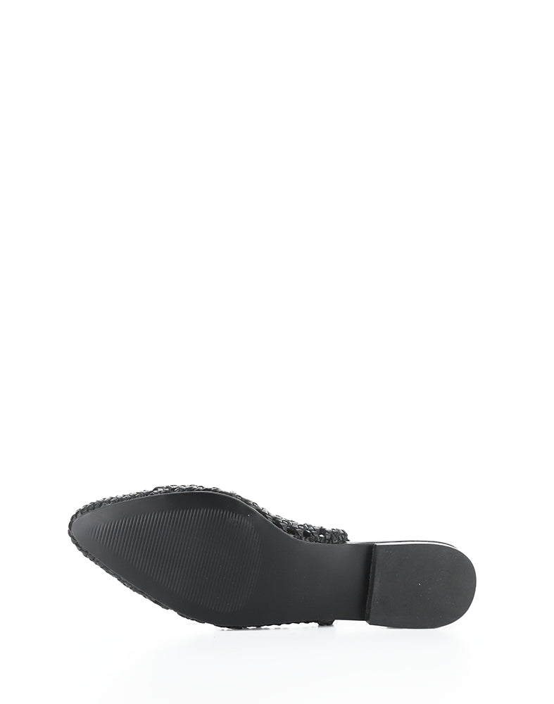 Willow Black Woven Leather