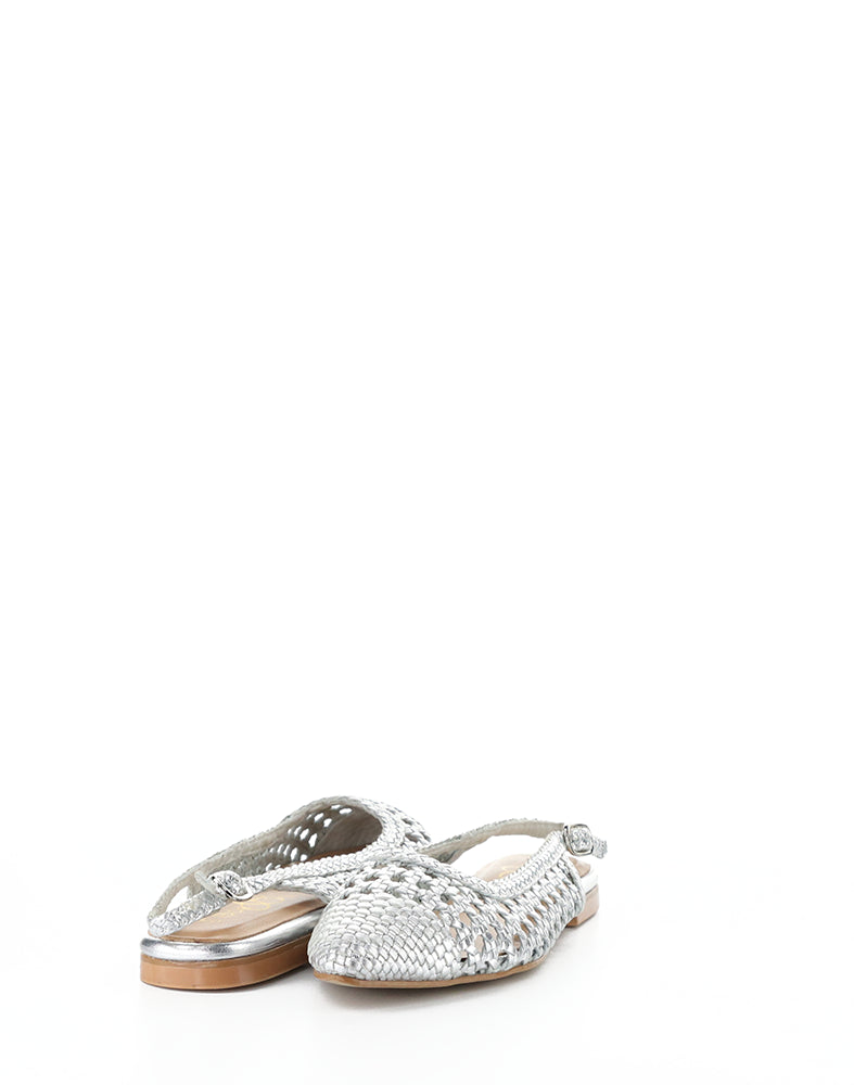 WILLOW SILVER METALLIC WOVEN LEATHER