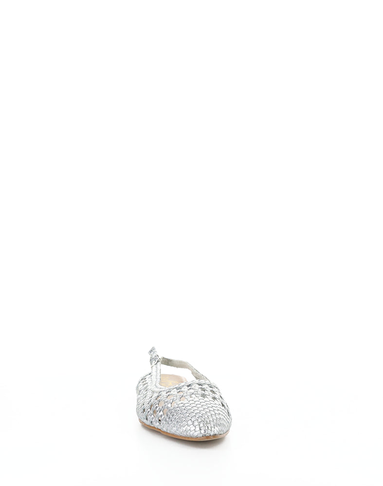 WILLOW SILVER METALLIC WOVEN LEATHER
