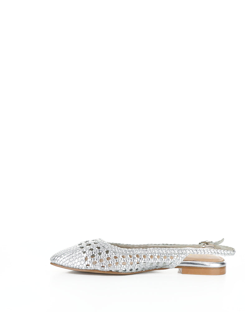 WILLOW SILVER METALLIC WOVEN LEATHER