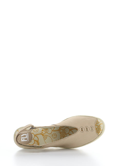 Yeay387Fly 009 Taupe Velcro Sandals