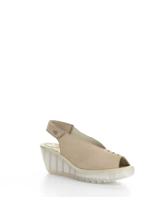 Yeay387Fly 009 Taupe Velcro Sandals