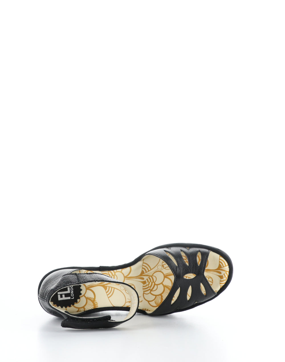 YELU545FLY 001 BLACK Velcro Sandals