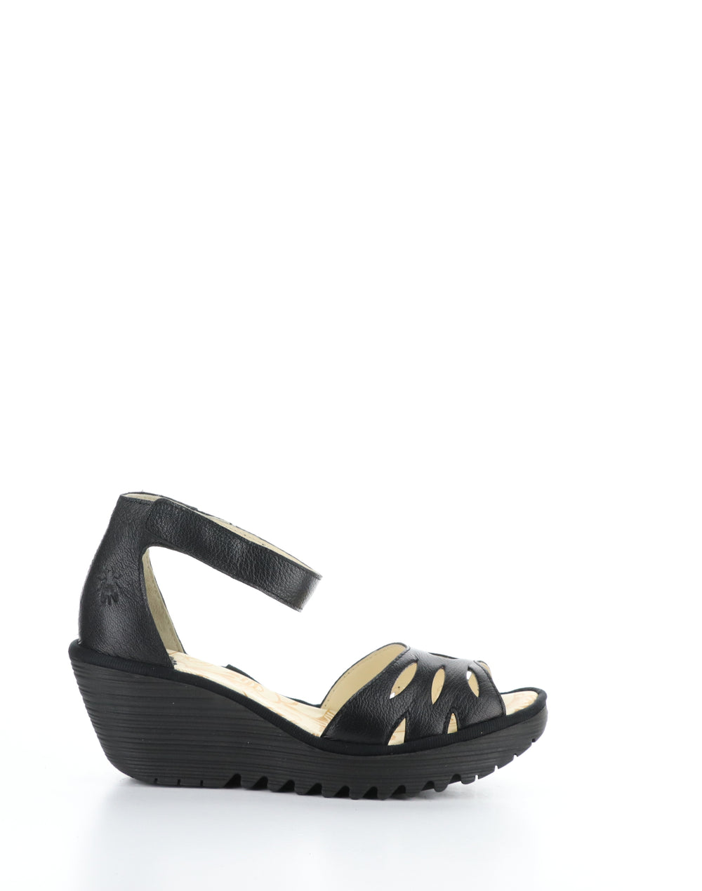 YELU545FLY 001 BLACK Velcro Sandals
