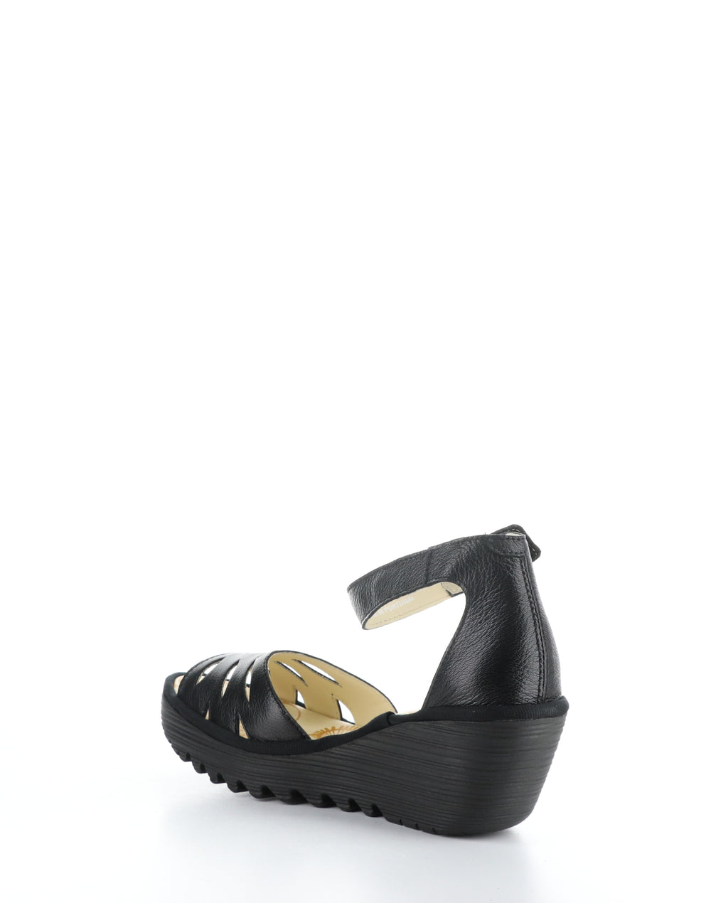 YELU545FLY 001 BLACK Velcro Sandals