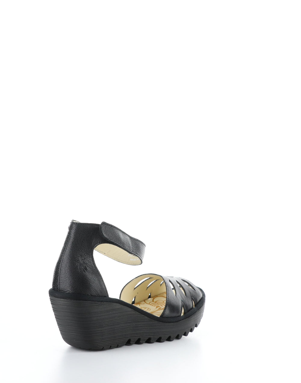 YELU545FLY 001 BLACK Velcro Sandals