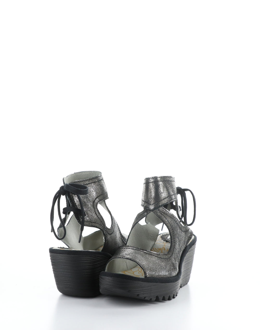 YULP571FLY 004 SILVER Lace-Up Sandals