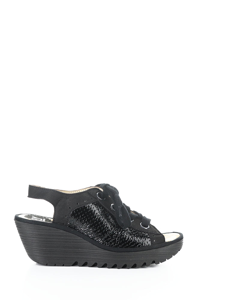 Yuta617Fly 017 Black Round Toe Sandals