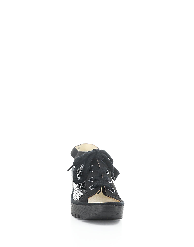 Yuta617Fly 017 Black Round Toe Sandals