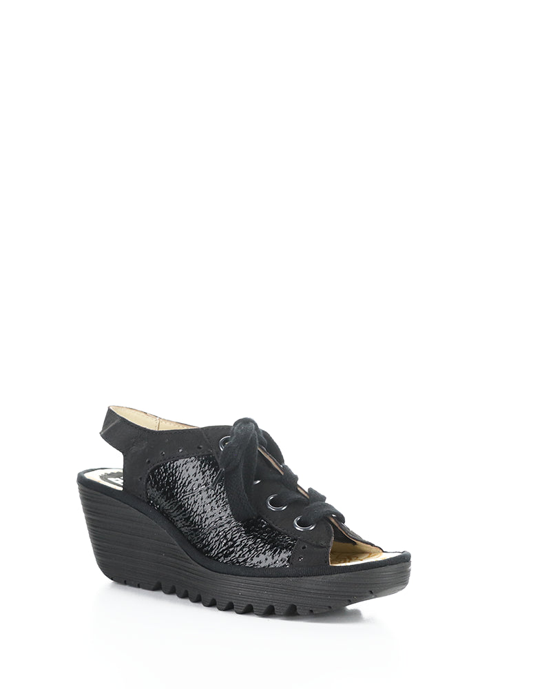 Yuta617Fly 017 Black Round Toe Sandals
