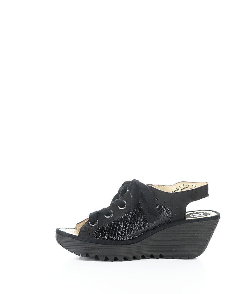 Yuta617Fly 017 Black Round Toe Sandals