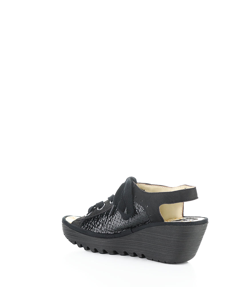 Yuta617Fly 017 Black Round Toe Sandals