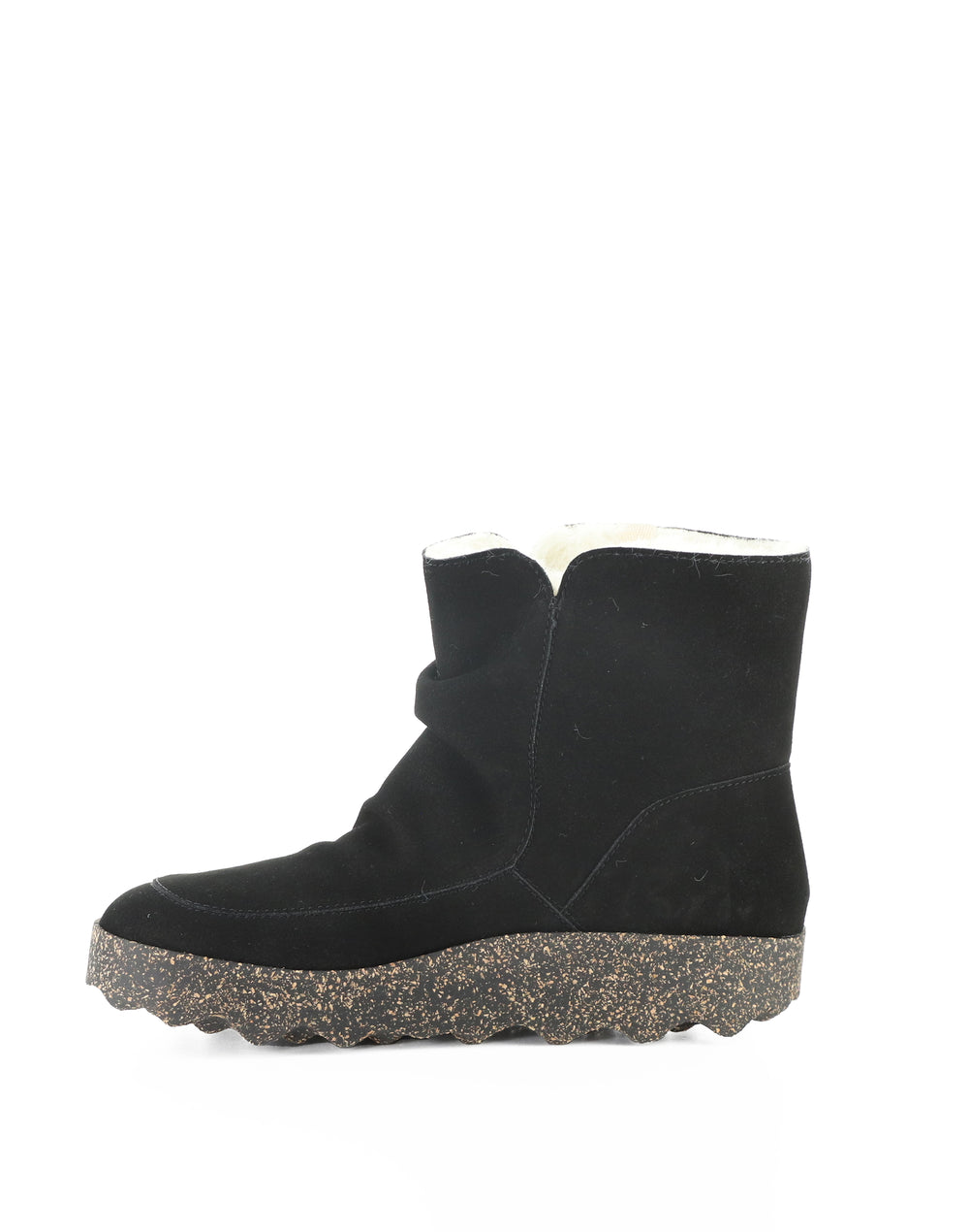 CUFF296ASP 008 BLACK COWSUEDE RECYCLED/FAUX FUR