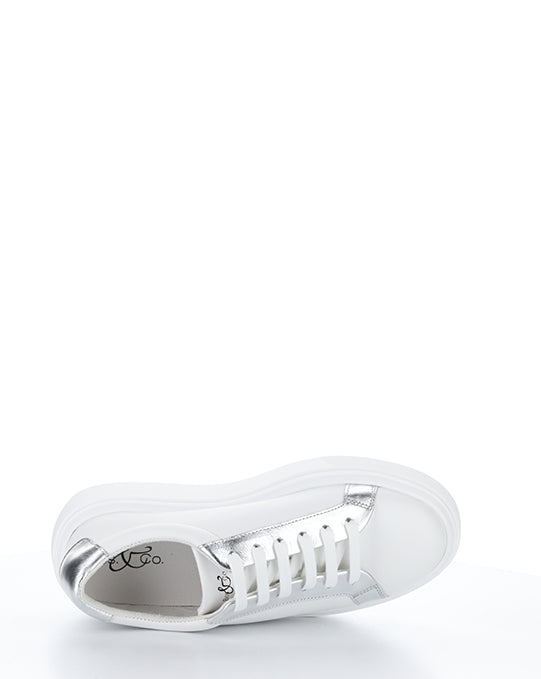 Fuzi White/Silver Lace-Up Shoes