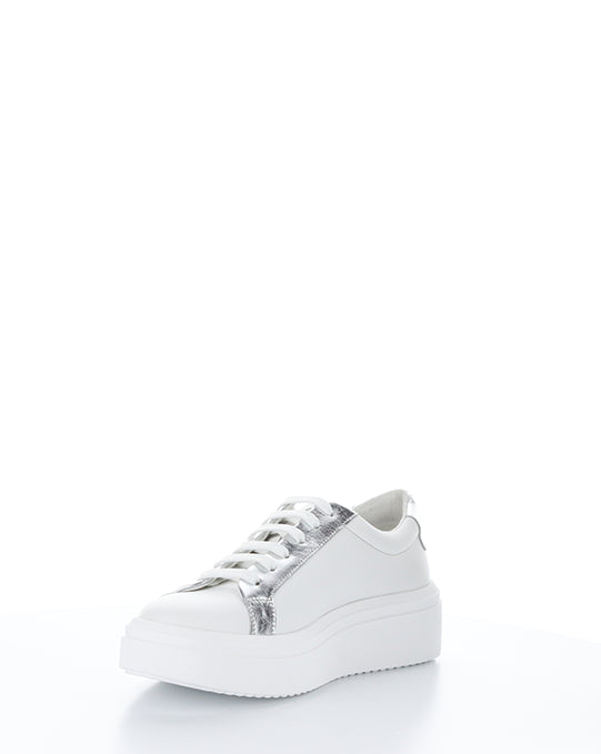 Fuzi White/Silver Lace-Up Shoes