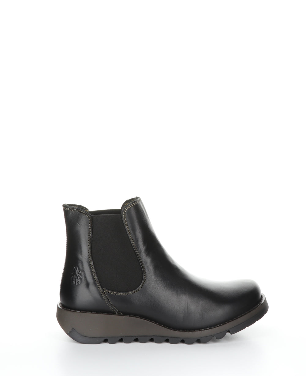 SALV Black Round Toe Ankle Boots|SALV Bottines �� Bout Rond in Noir