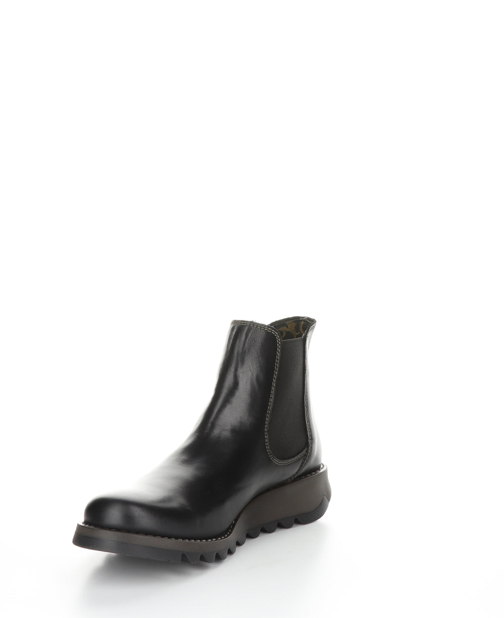 SALV Black Round Toe Ankle Boots|SALV Bottines �� Bout Rond in Noir