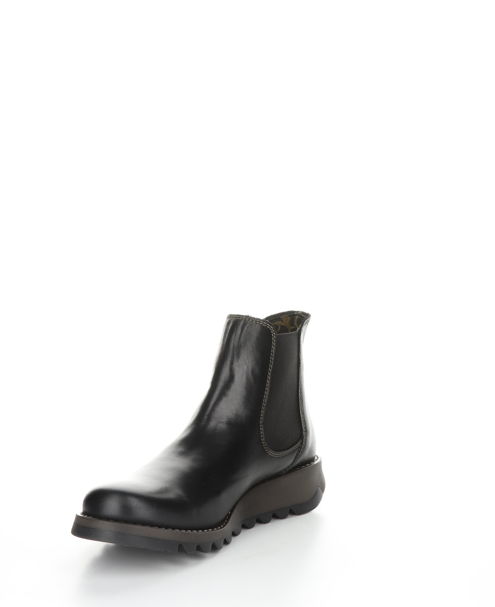 SALV Black Round Toe Ankle Boots|SALV Bottines à Bout Rond in Noir