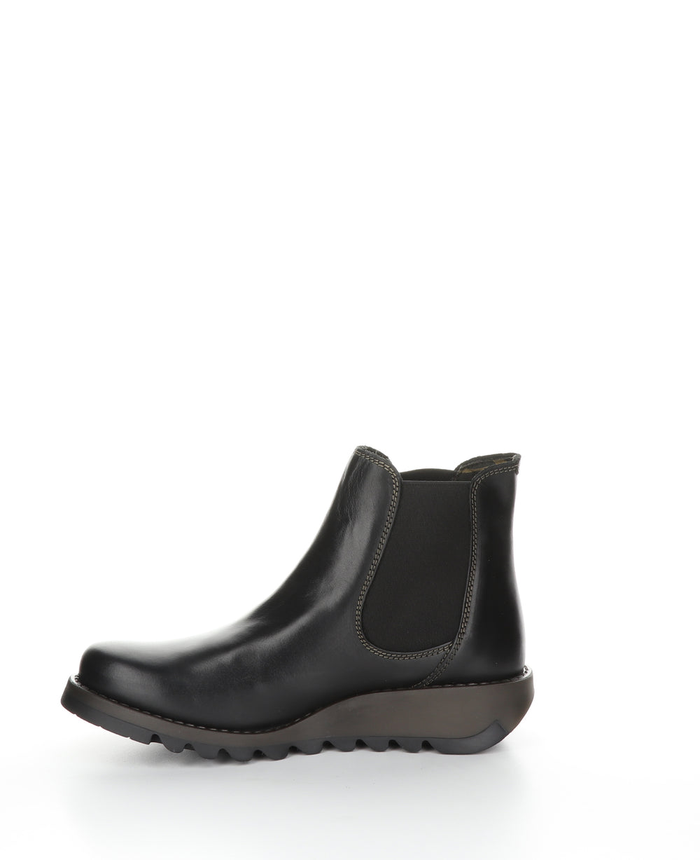 SALV Black Round Toe Ankle Boots|SALV Bottines �� Bout Rond in Noir