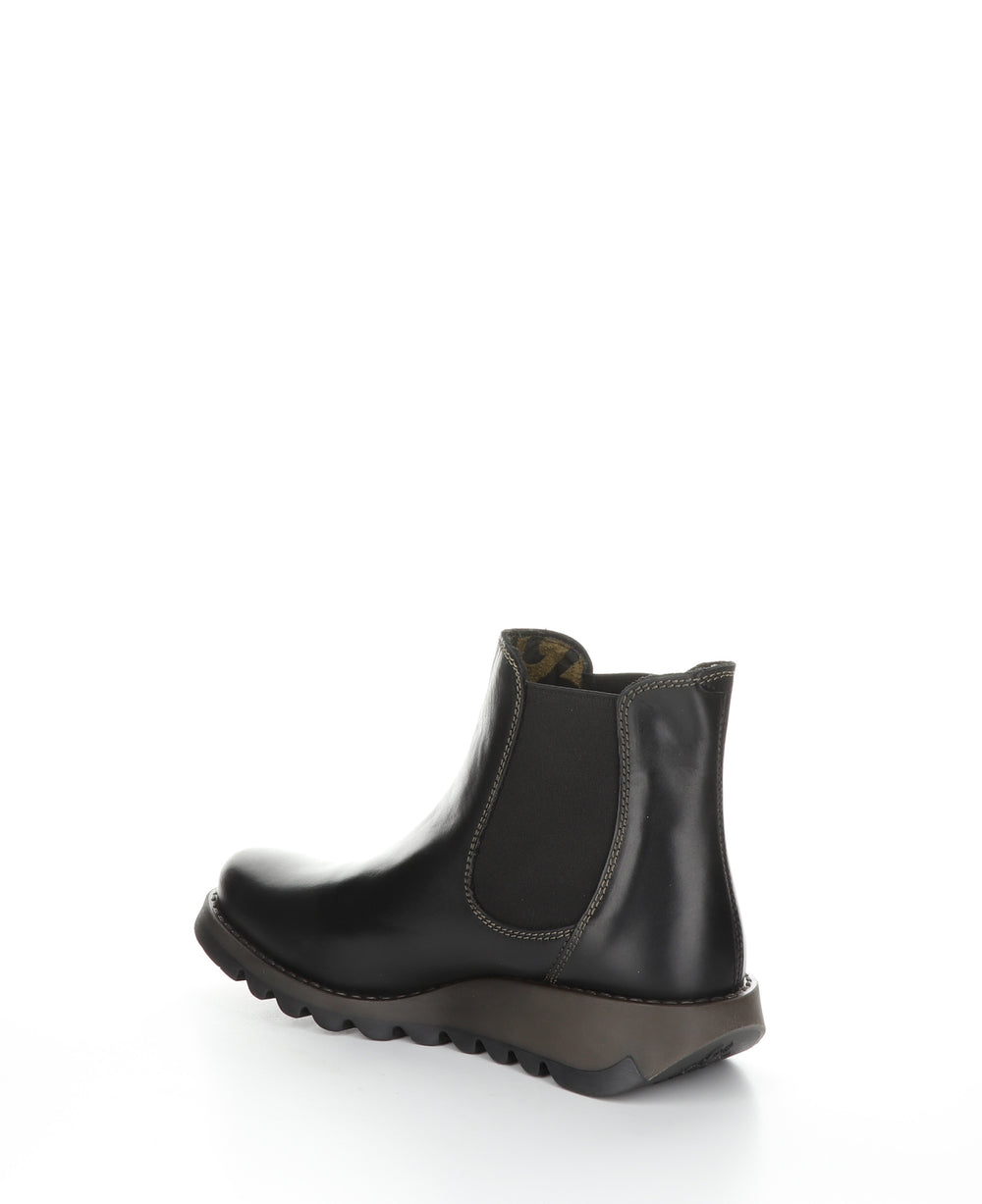 SALV Black Round Toe Ankle Boots|SALV Bottines �� Bout Rond in Noir