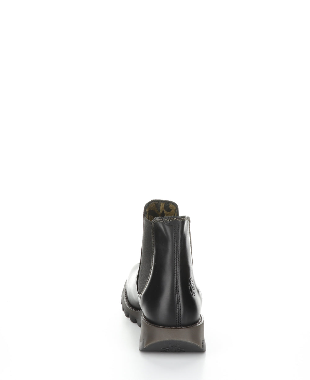 SALV Black Round Toe Ankle Boots|SALV Bottines �� Bout Rond in Noir