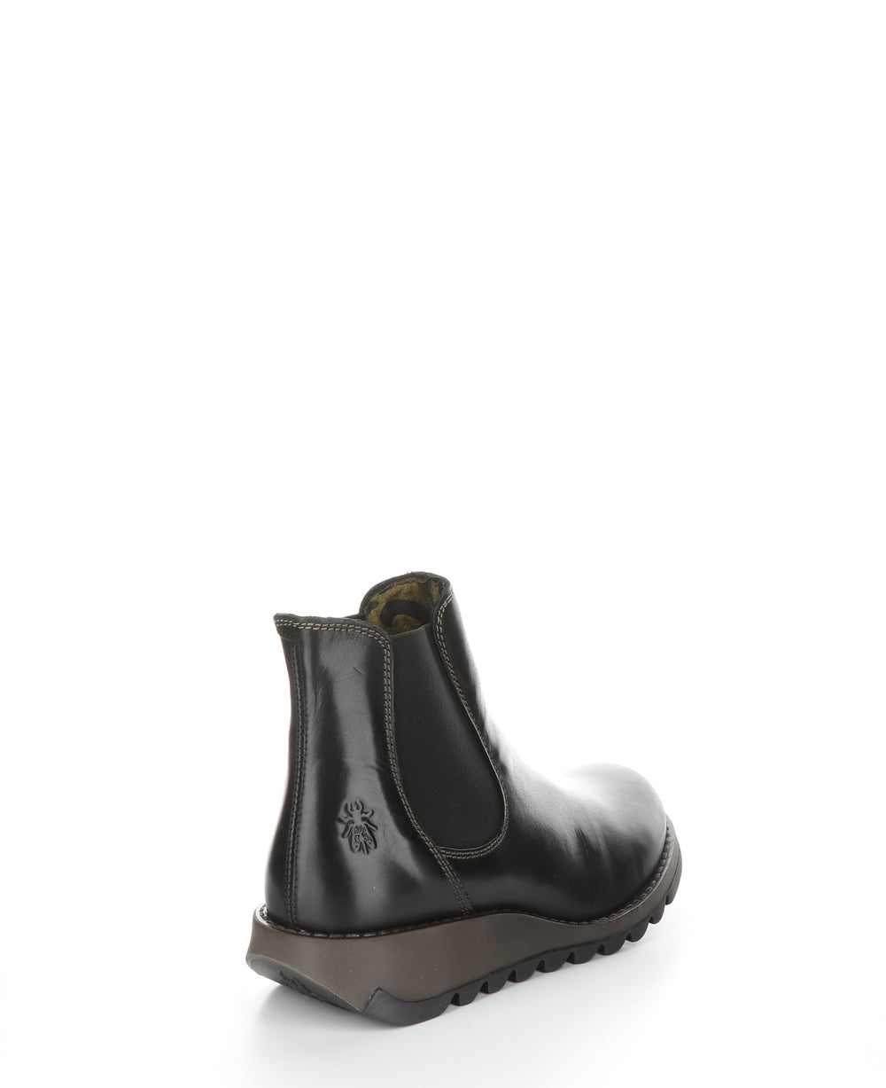 SALV Black Round Toe Ankle Boots|SALV Bottines �� Bout Rond in Noir