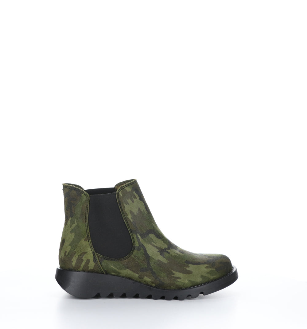 Salv195Fly Military Green Round Toe Ankle Boots|Salv195Fly Bottines Ͽ½Ͽ½ Bout Rond In Vert
