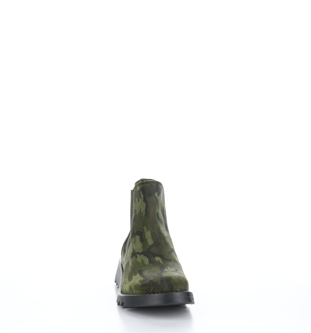 Salv195Fly Military Green Round Toe Ankle Boots|Salv195Fly Bottines Ͽ½Ͽ½ Bout Rond In Vert