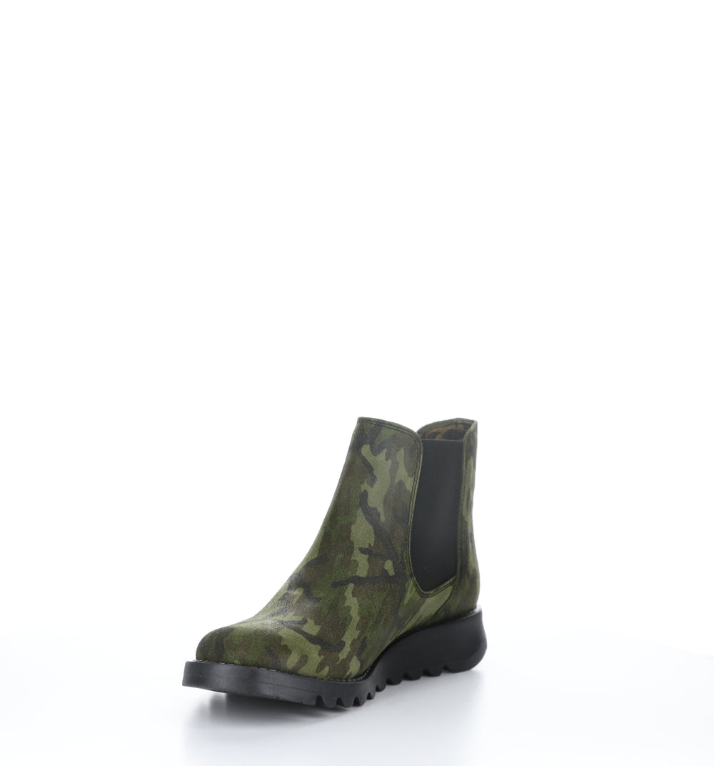 Salv195Fly Military Green Round Toe Ankle Boots|Salv195Fly Bottines Ͽ½Ͽ½ Bout Rond In Vert