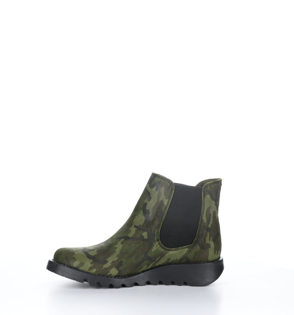 Salv195Fly Military Green Round Toe Ankle Boots|Salv195Fly Bottines Ͽ½Ͽ½ Bout Rond In Vert