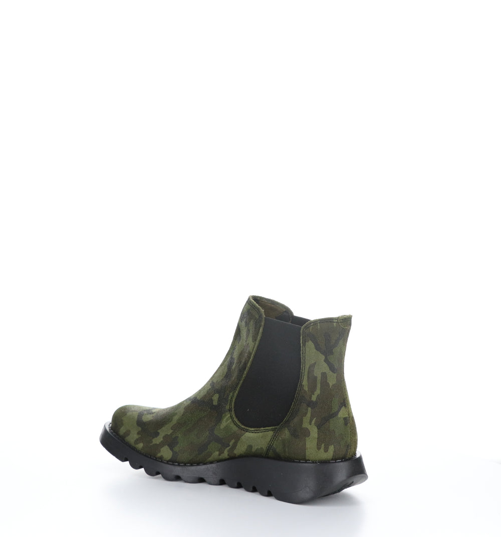 Salv195Fly Military Green Round Toe Ankle Boots|Salv195Fly Bottines Ͽ½Ͽ½ Bout Rond In Vert