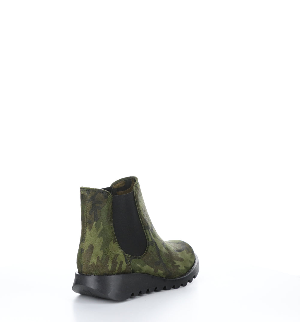 Salv195Fly Military Green Round Toe Ankle Boots|Salv195Fly Bottines Ͽ½Ͽ½ Bout Rond In Vert