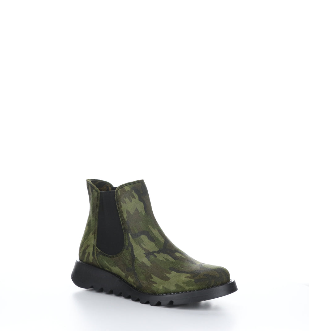Salv195Fly Military Green Round Toe Ankle Boots|Salv195Fly Bottines Ͽ½Ͽ½ Bout Rond In Vert
