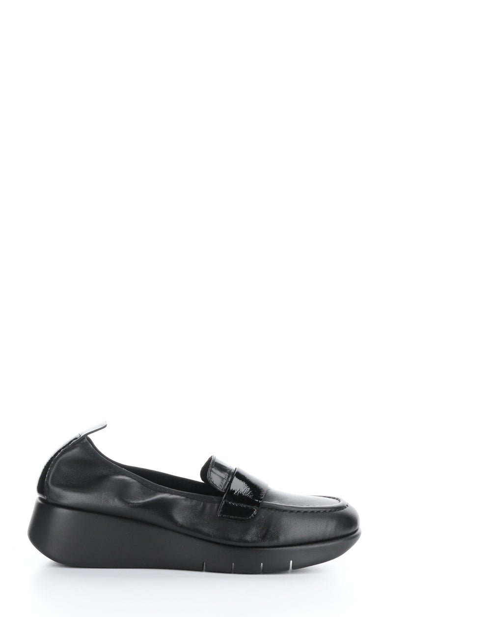 Screen Mixed Black Round Toe Shoes