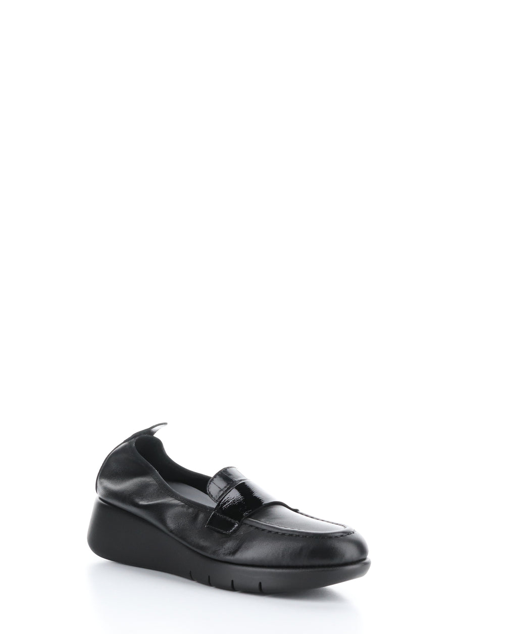 Screen Mixed Black Round Toe Shoes