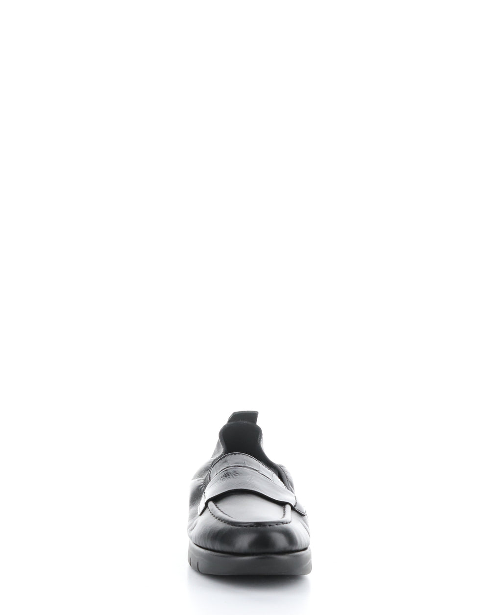 Screen Mixed Black Round Toe Shoes