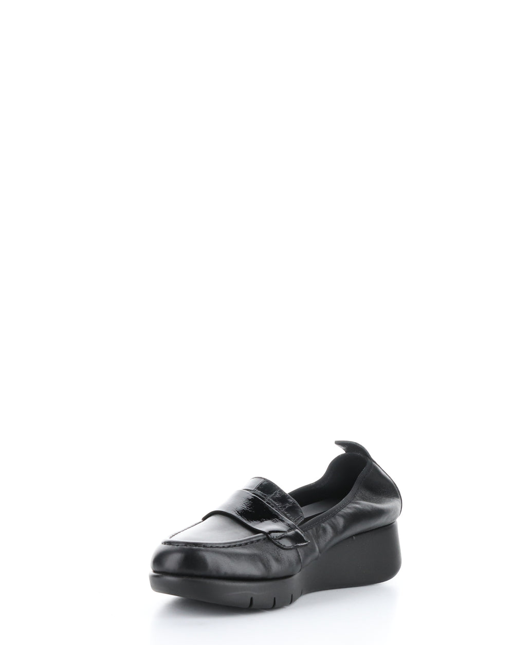 Screen Mixed Black Round Toe Shoes