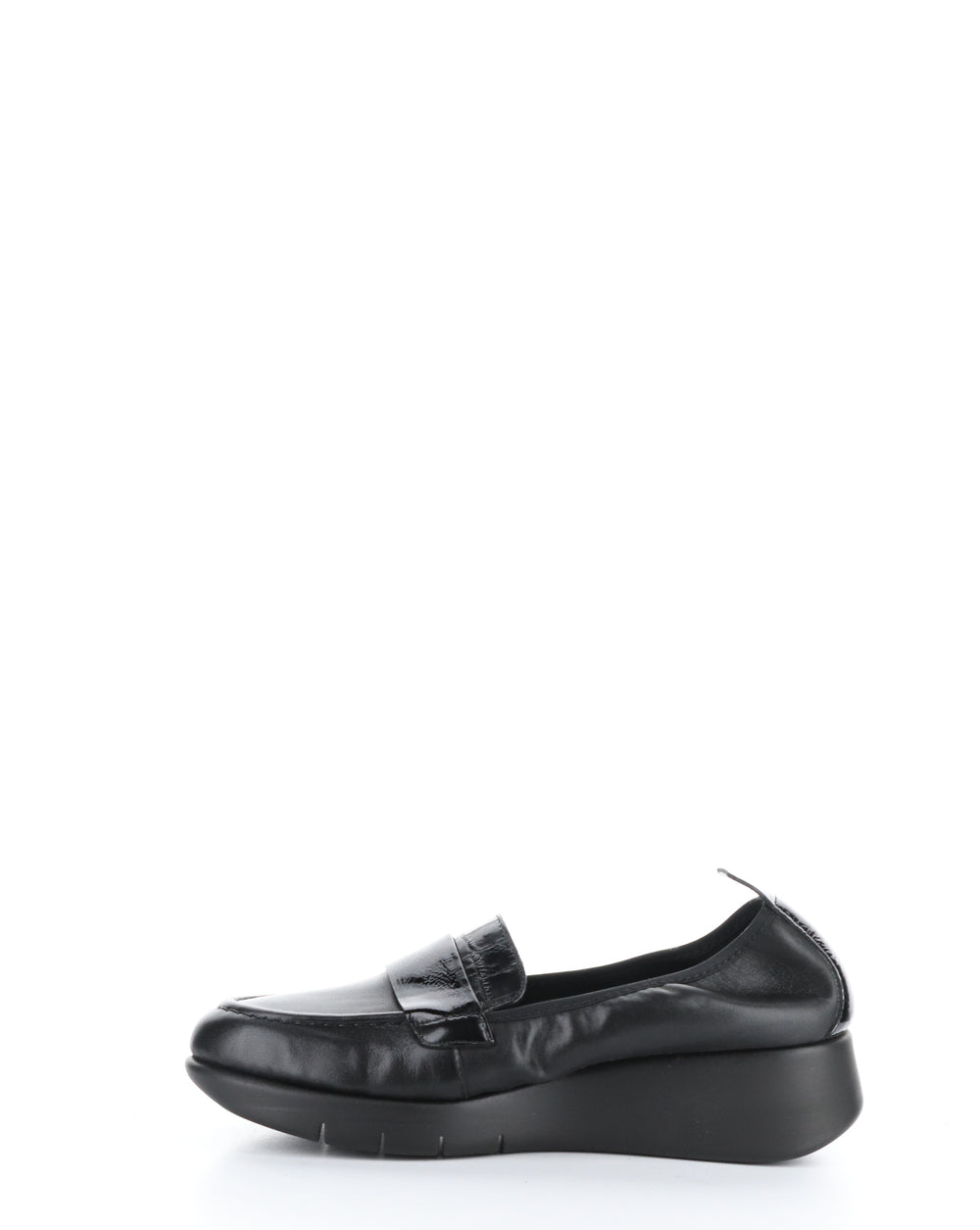 Screen Mixed Black Round Toe Shoes