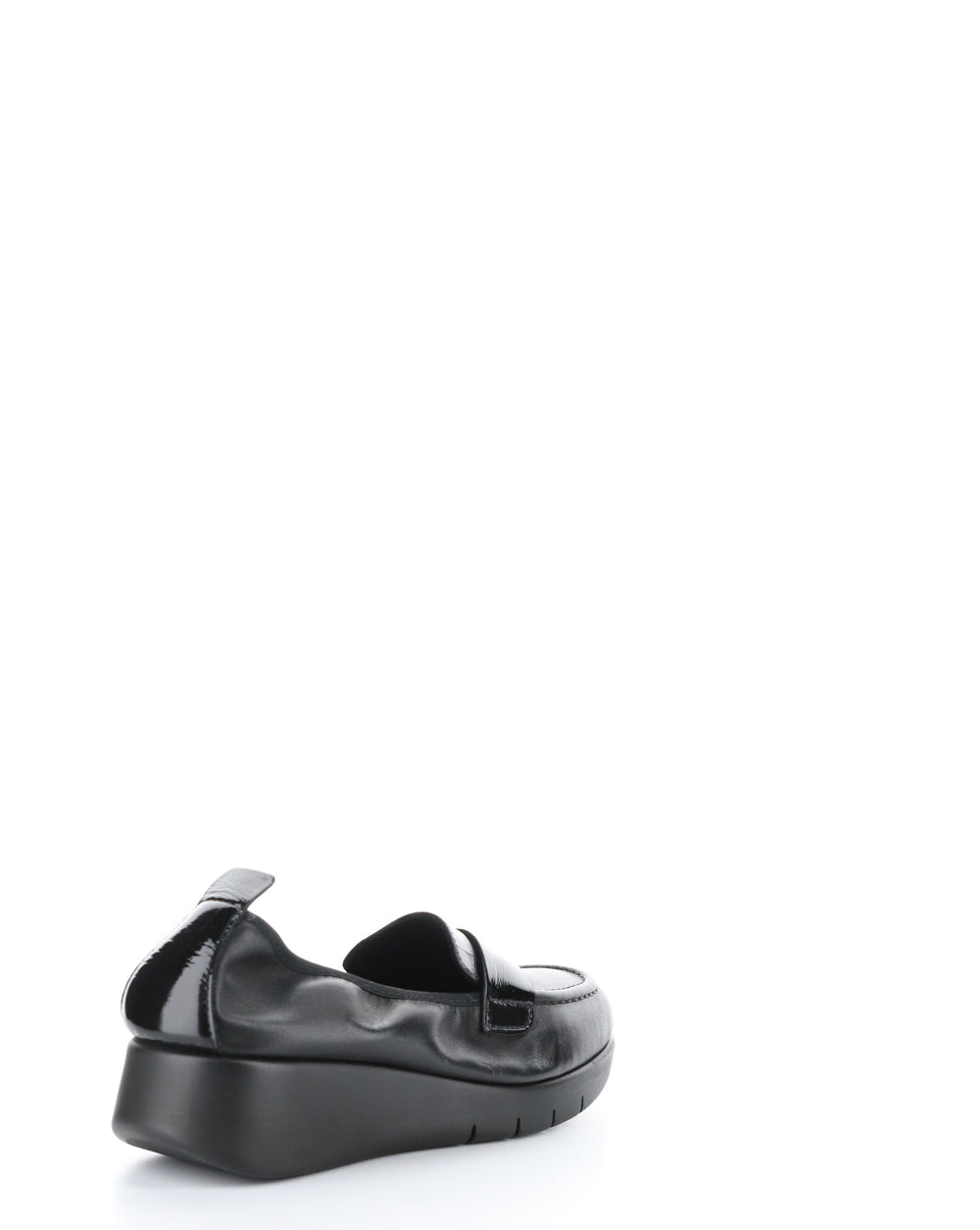 Screen Mixed Black Round Toe Shoes