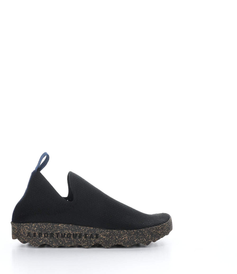 CARE_L Black S.caf�� Stretch Elasticated Trainers|CARE_L Baskets avec Empi��cements ��lastiqu��s in Noir