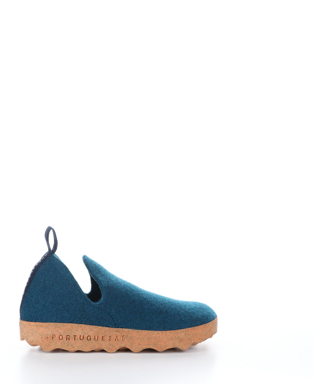 CITY Peacock Blue Round Toe Shoes|CITY Chaussures �� Bout Rond in Bleu